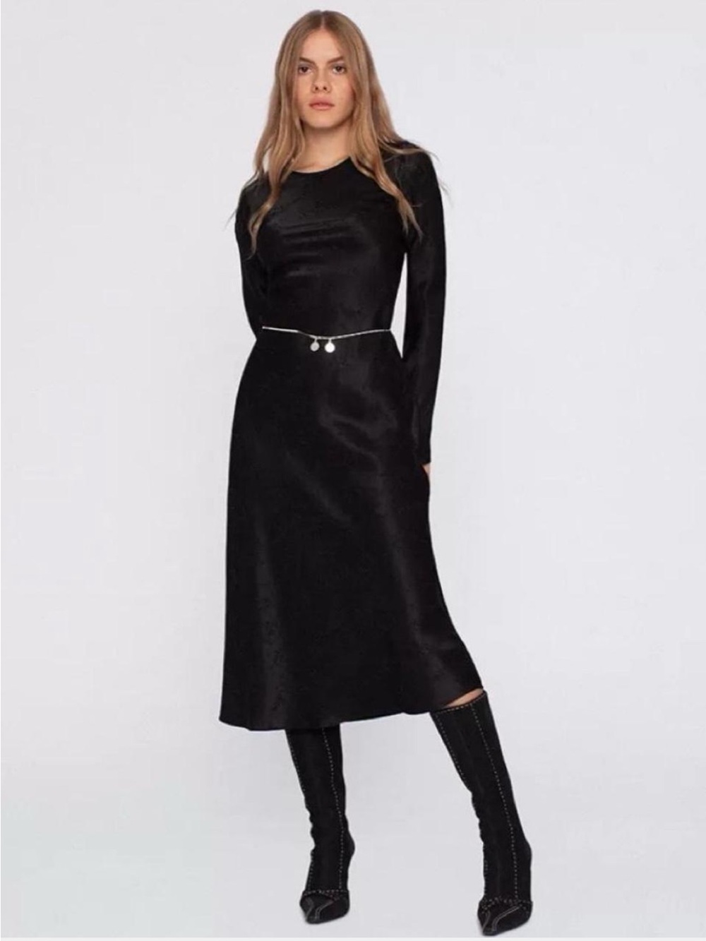 Realisation Par Black 100% Silk Owens Dress in Voodoo Size M
